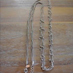 Extra long silver necklace